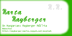 marta mayberger business card